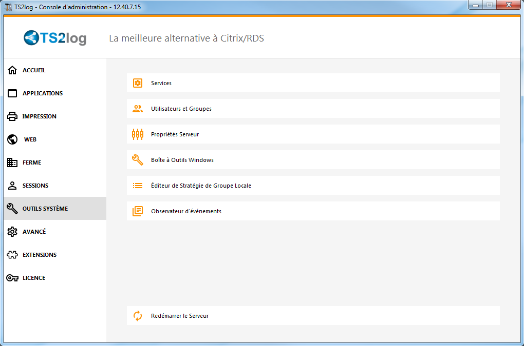 Admin Tool Web Screen