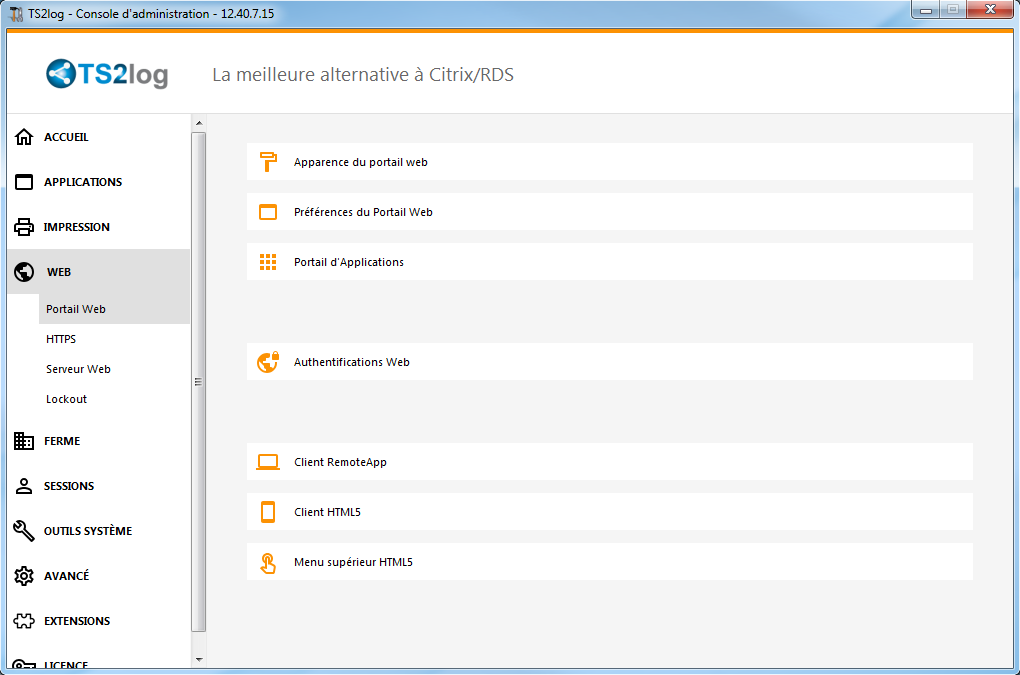 Admin Tool Web Screen